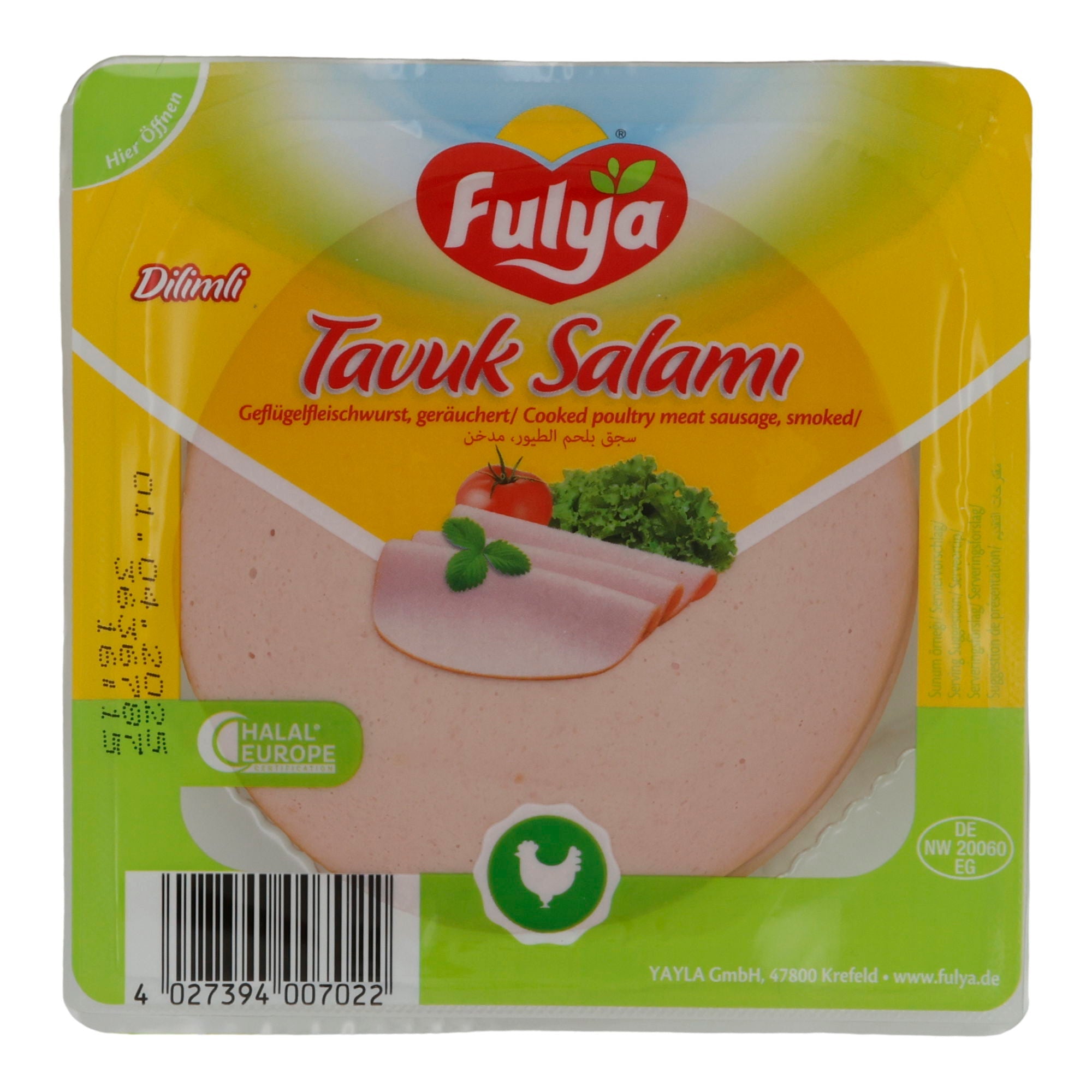 Salami Fulya | Tavuk Salami | Geräuchert, Geflügel, vielseitig | 200 g FULYA